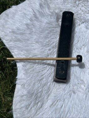 Black Metal Handheld Chime with Mallet A Flat and G Sharp